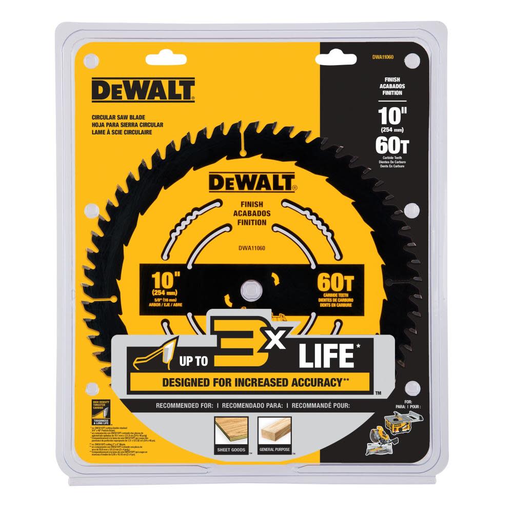 DEWALT Circular Saw Blade 10 60T ;