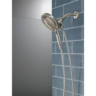 Delta In2ition 5-Spray Patterns 1.75 GPM 6.63 in. Wall Mount Dual Shower Heads in Satin Nickel 75585SN