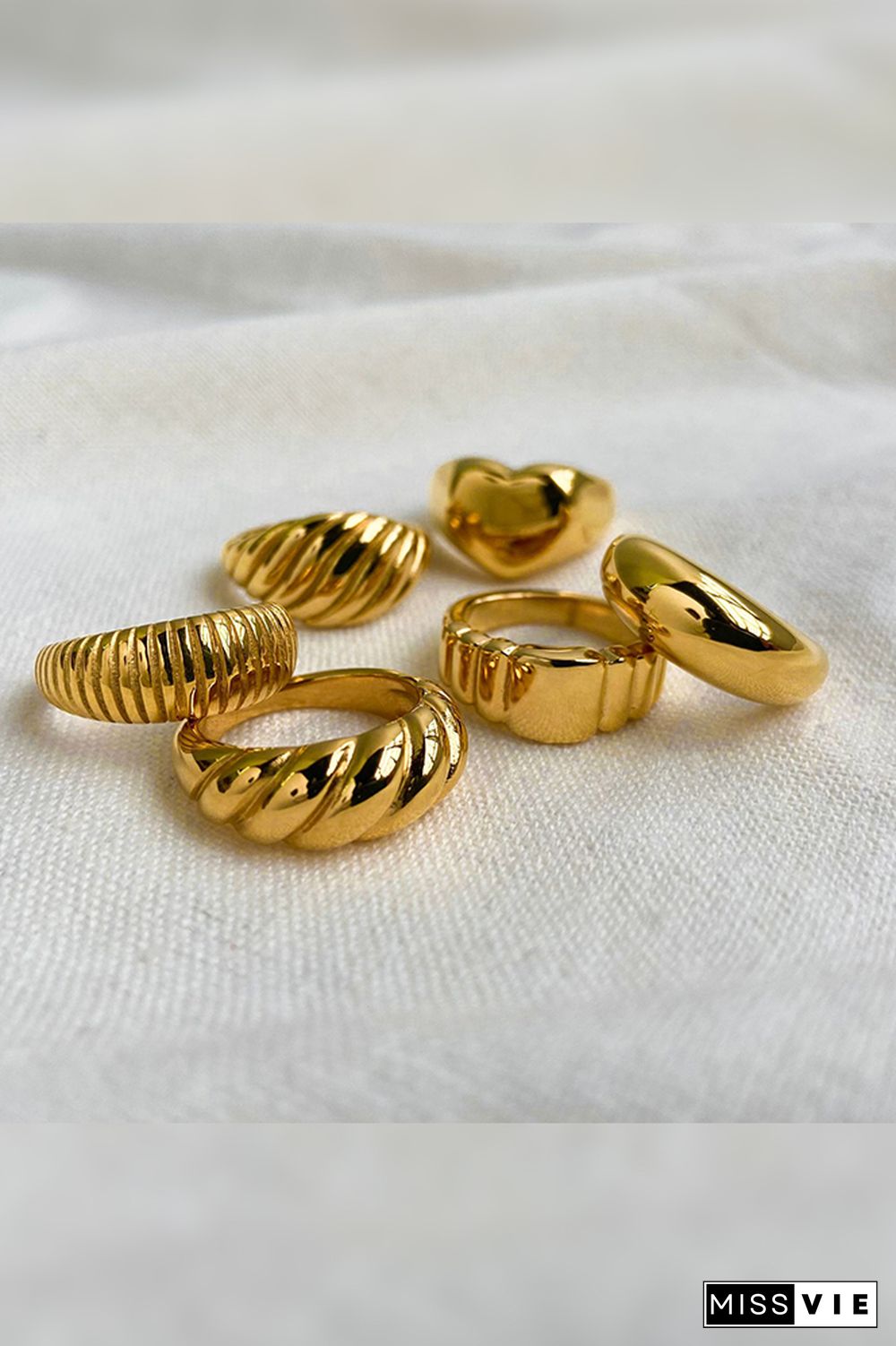 18K Gold Titanium Steel Rings MOQ 5pcs