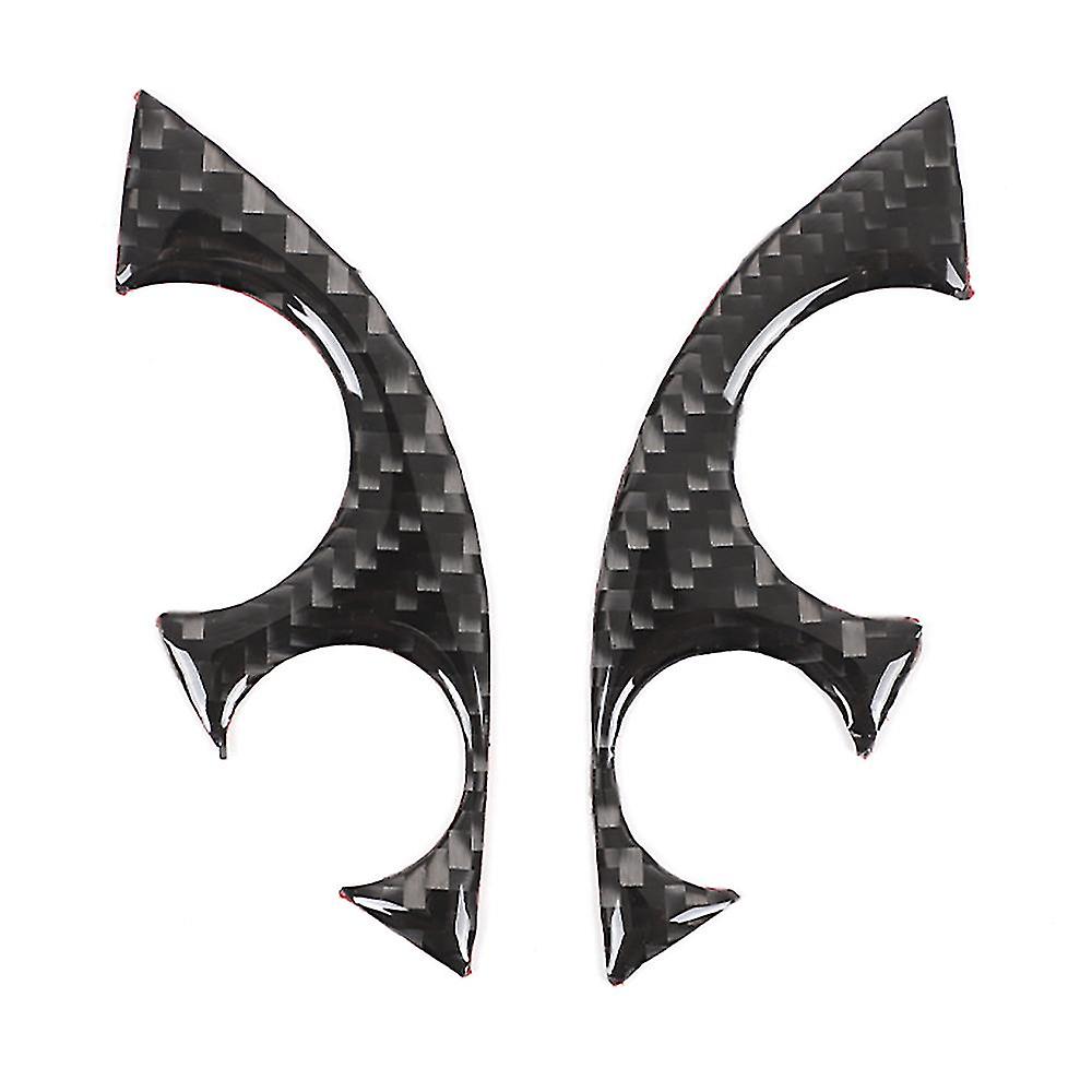 2pcs/set Car Carbon Fiber Steering Wheel Decoration Cover Trim Sticker Fit For Smart 453 Fortwo 201