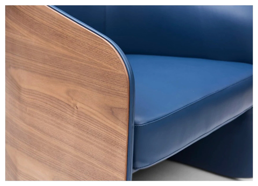 Mea Accent Chair  Top Grain Blue Leather   Contemporary   Armchairs And Accent Chairs   by Peachtree Fine Furniture  Houzz