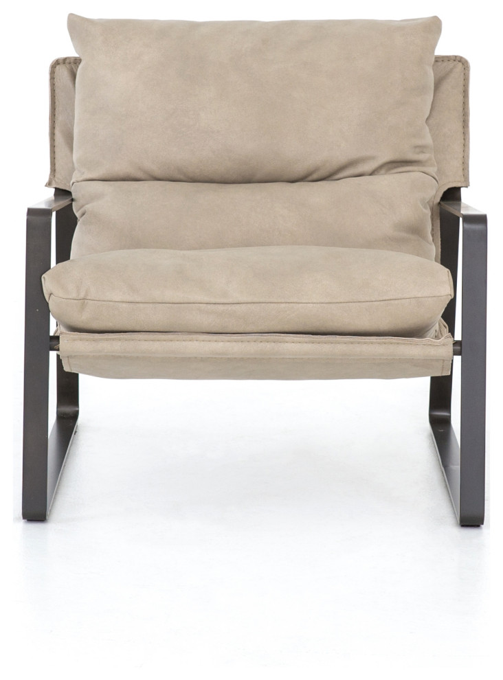 Emmett sling chair umber natural   Industrial   Armchairs And Accent Chairs   by AFB Decor  Houzz