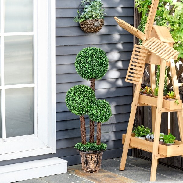 Artificial Topiary Triple Ball Tree Garden Decor