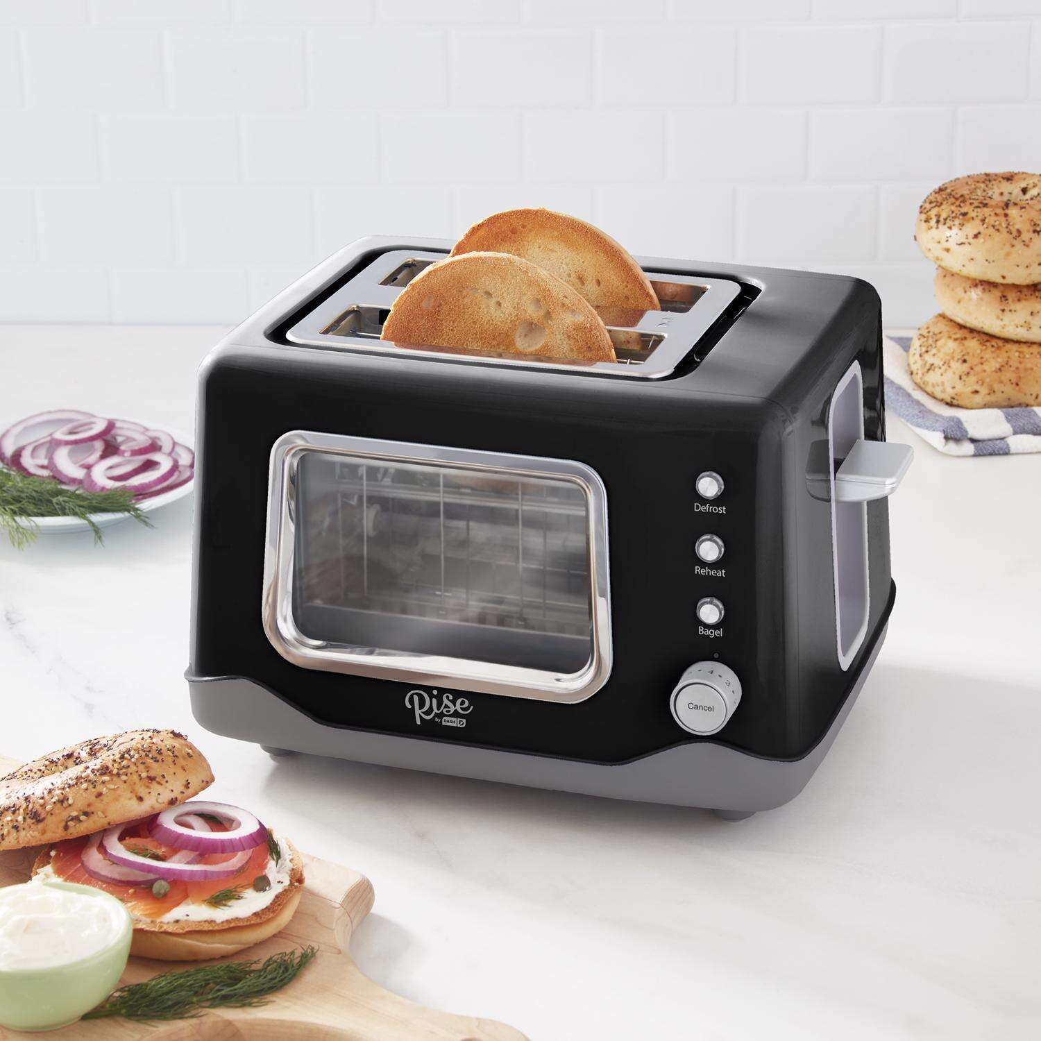 Rise by Dash Metal Black 2 slot Toaster 7.9 in. H X 12.2 in. W X 9.5 in. D