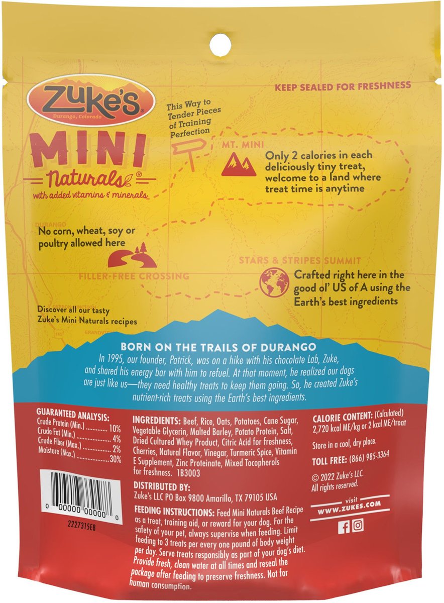 Zuke's Mini Naturals Beef Recipe Dog Treats