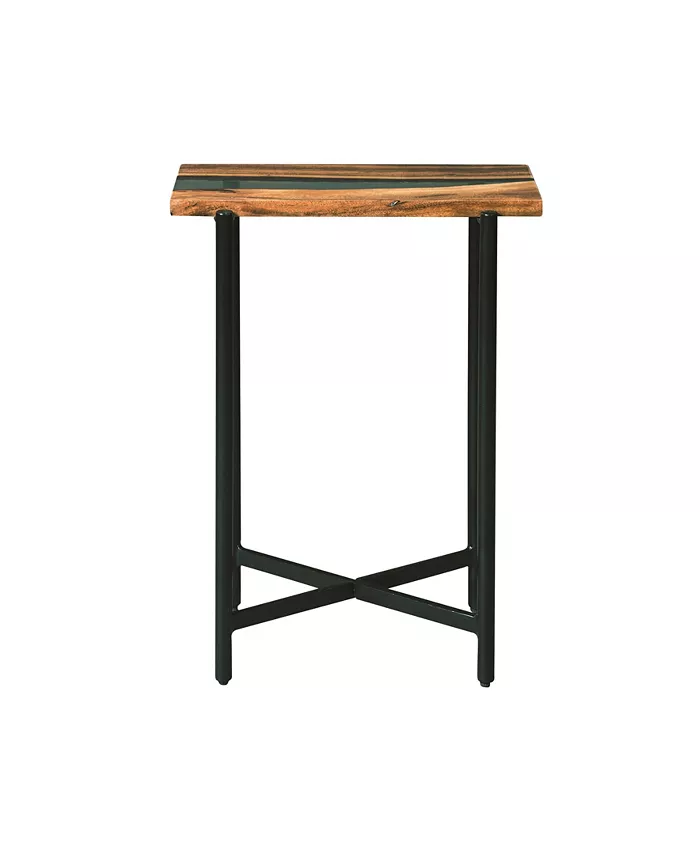 Alaterre Furniture Rivers Edge Acacia Wood and Acrylic Nesting End Tables Set