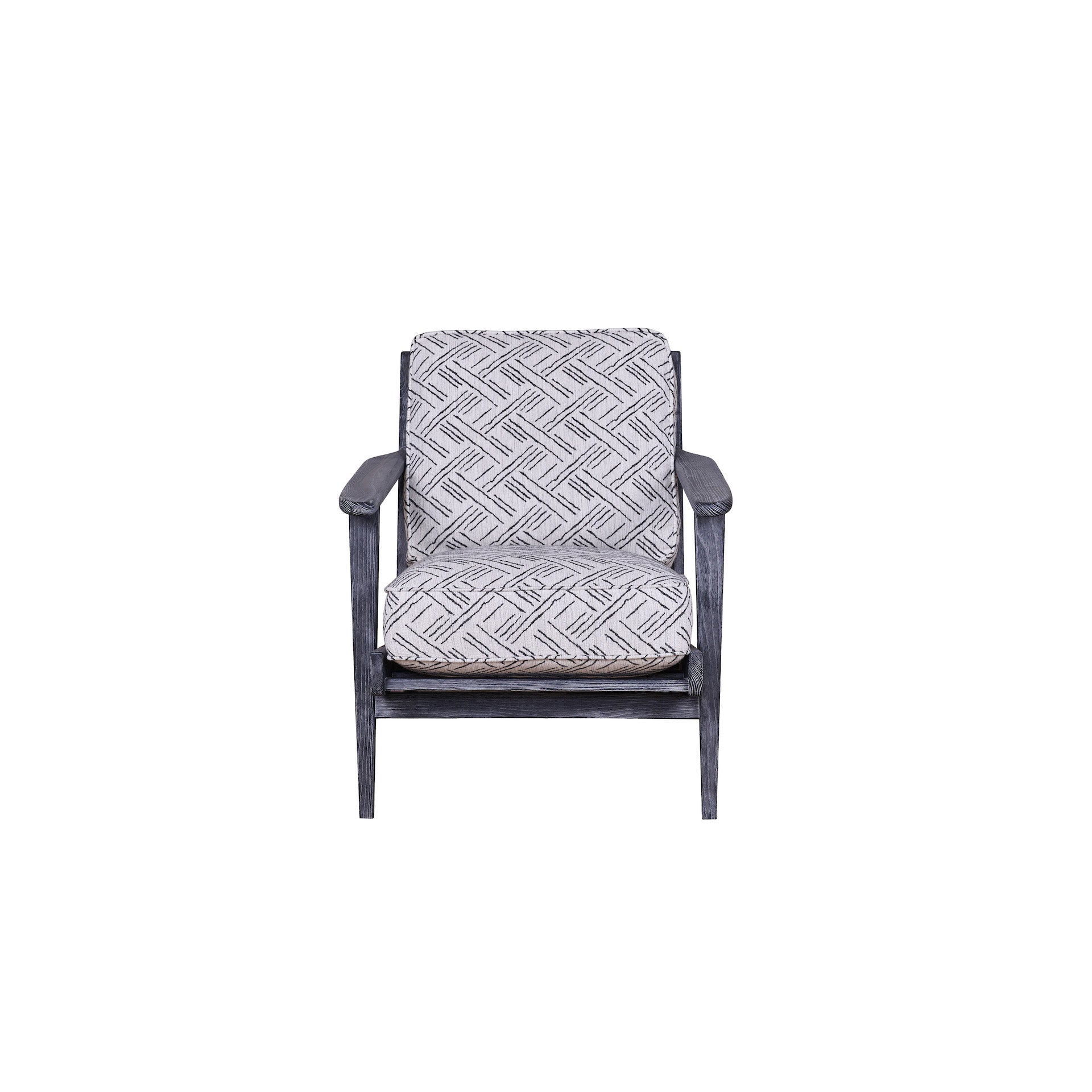 Merino Cotton Wood Accent Chair - Black Finish