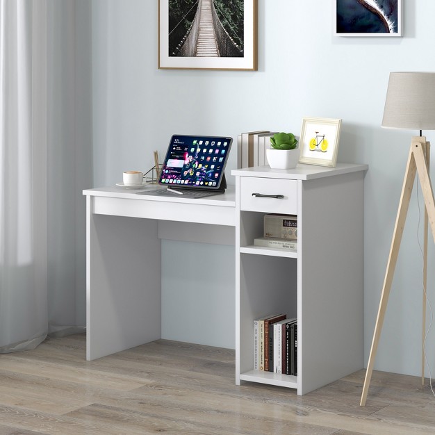 Tangkula Computer Desk With Storage Shelf Modern Study Desk With Drawer Multipurpose Home Office Desk Laptop Table