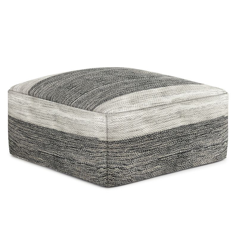 Simpli Home Mathis Square Woven Indoor / Outdoor Pouf