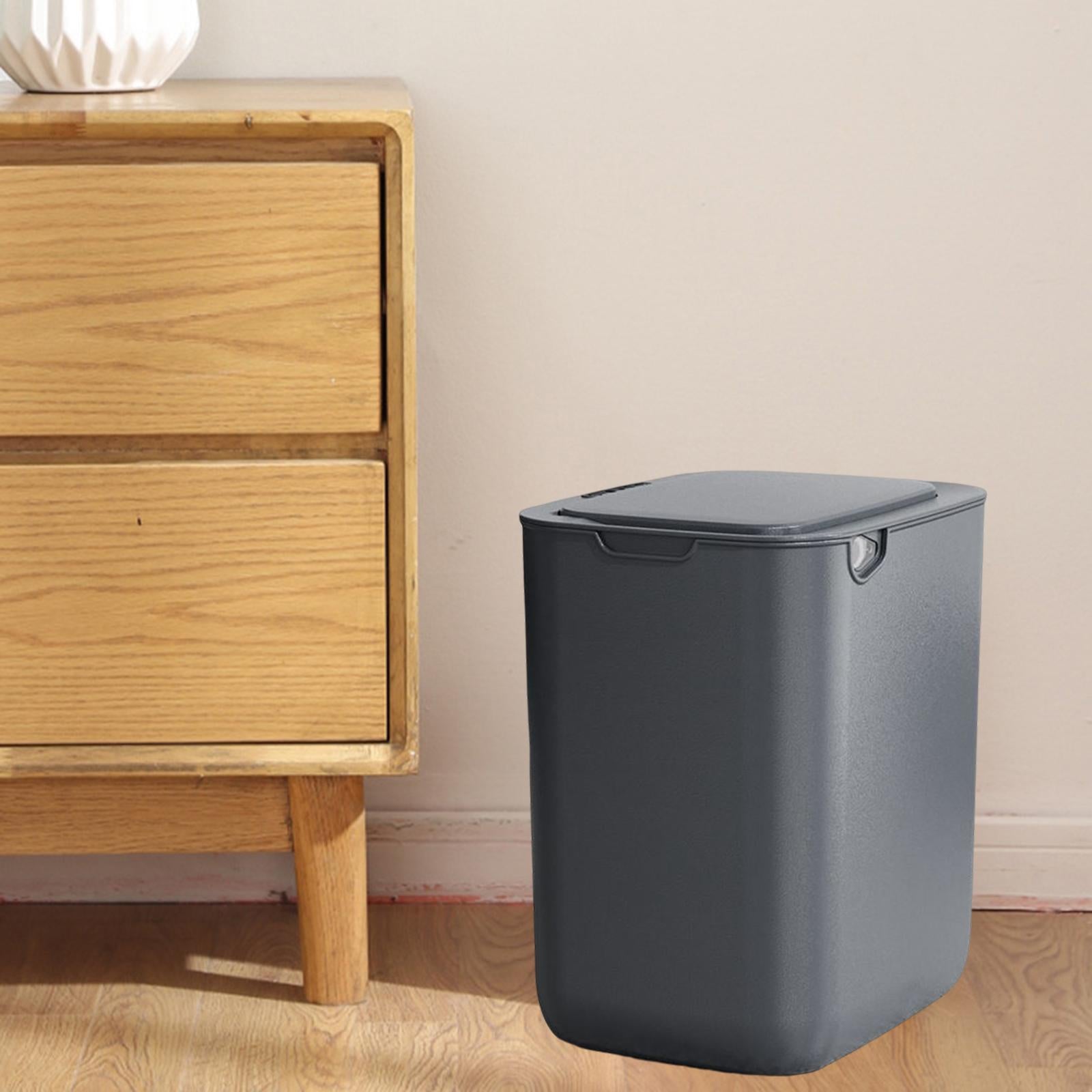 16L Smart Induction Trash Can Waterproof Garbage Bin for Living Room Garbage Gray