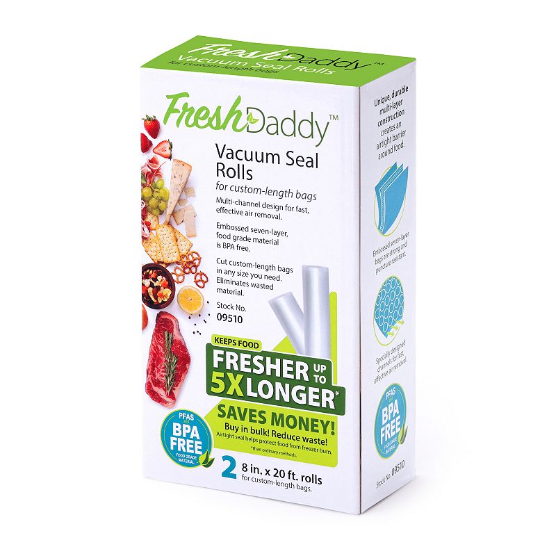 Presto FreshDaddy 8-in. Vacuum Seal Rolls 2-piece Set