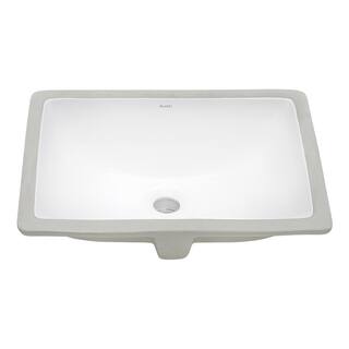 Ruvati 17 in. Rectangular Undermount Vanity Bathroom Porcelain Ceramic with Overflow in White RVB0718