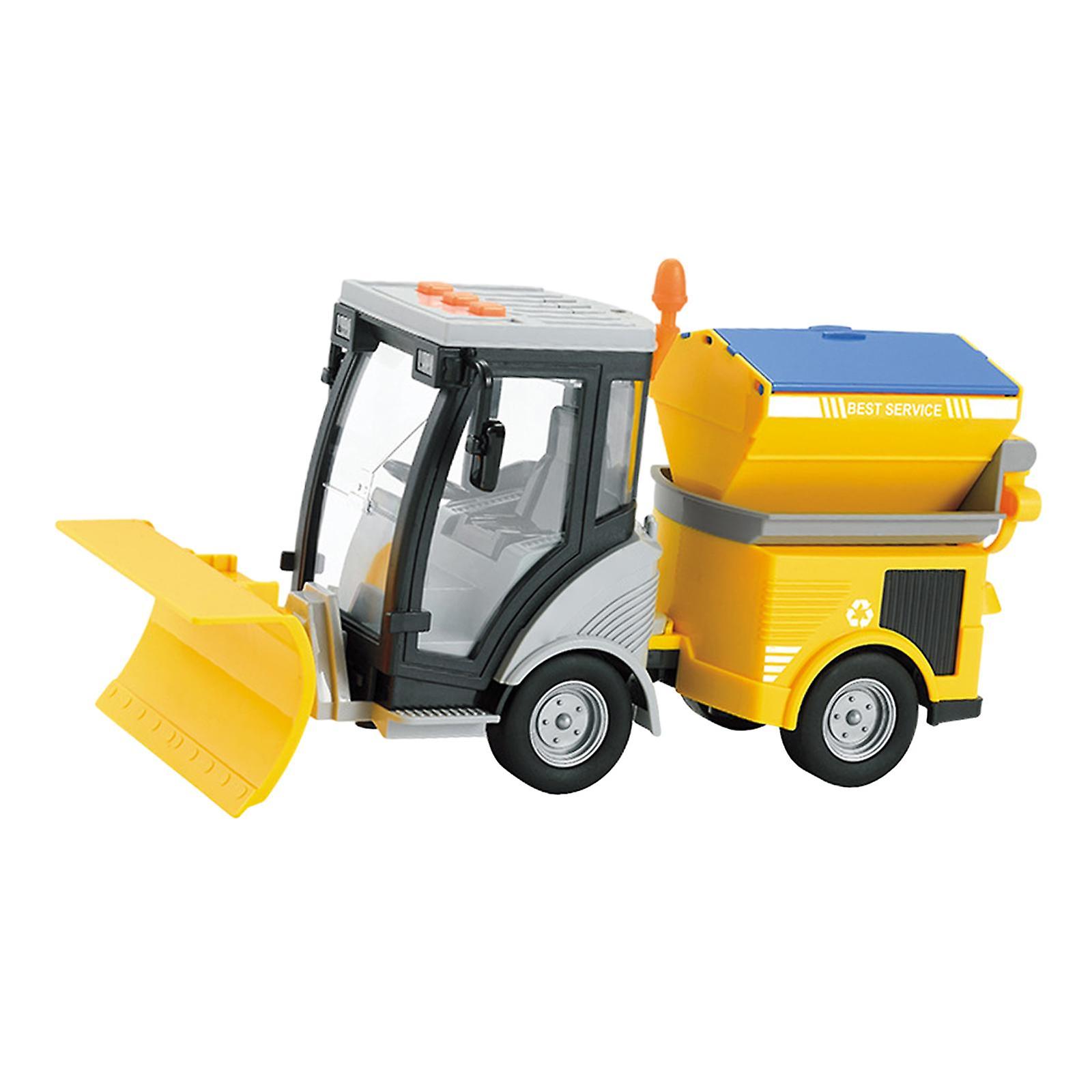 Street Sweeper Truck 1:16 Children Simulation Road Sweeper Toy Birthday Gift Yellow