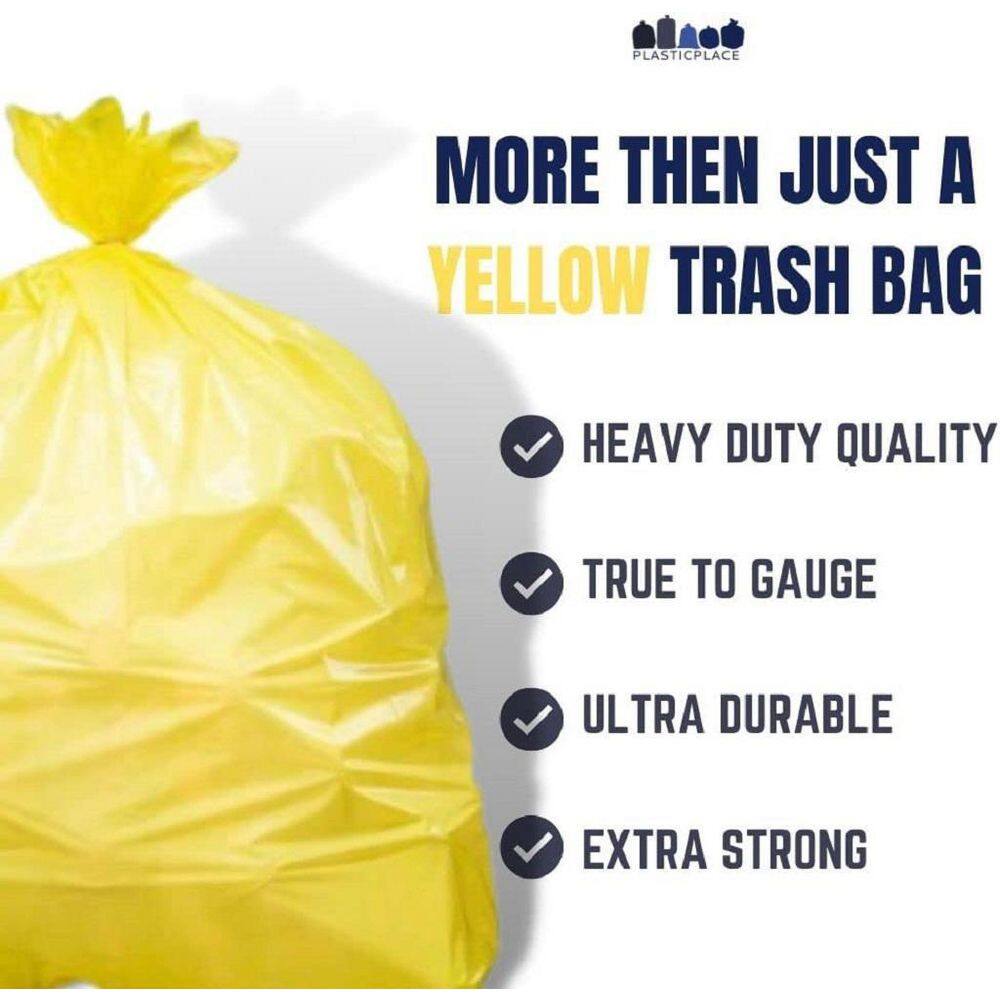 Plasticplace 32-33 Gal. Yellow Trash Bags (Case of 100) W33Y15