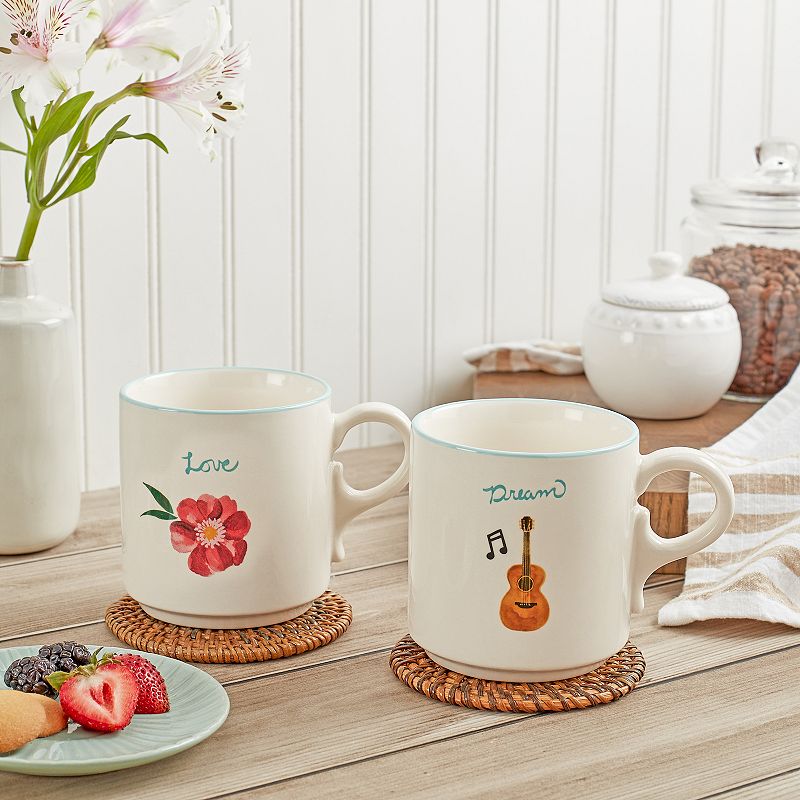 Dolly Parton 2-pc. Flower and Guitar Coffee Mug Set