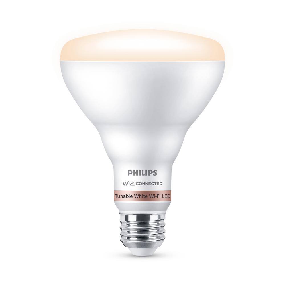 Philips 65-Watt Equivalent BR30 LED Smart Wi-Fi Tunable White Light Bulb Powered by WiZ with Bluetooth (1-Pack) 562710