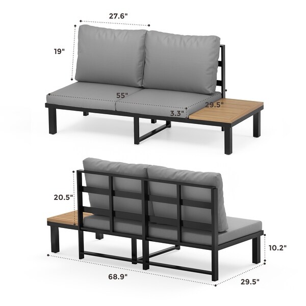 Outdoor Patio Furniture LShaped 4Piece Sectional Sofa Set