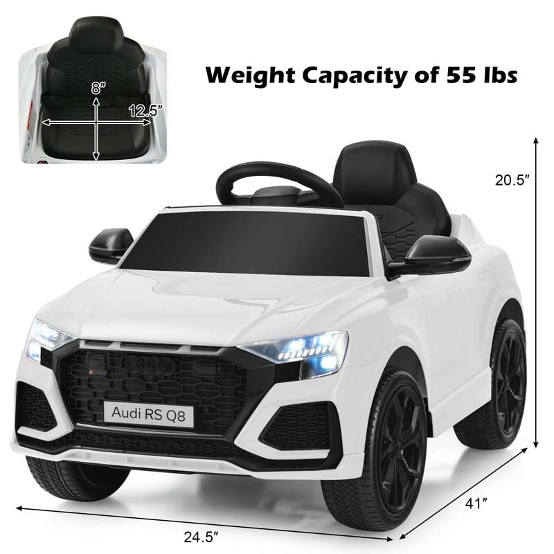 12V Licensed Audi Q8 Kids Ride On Car, Battery Powered 4 Wheeler Riding Toy Car with Remote Control