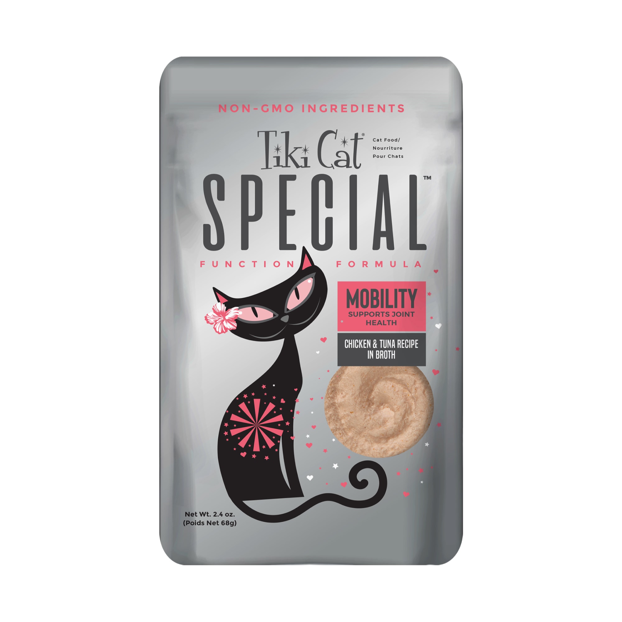 TIKI CAT Special Mousse Mobility Wet Food for Cats， 2.4 oz.， Case of 12