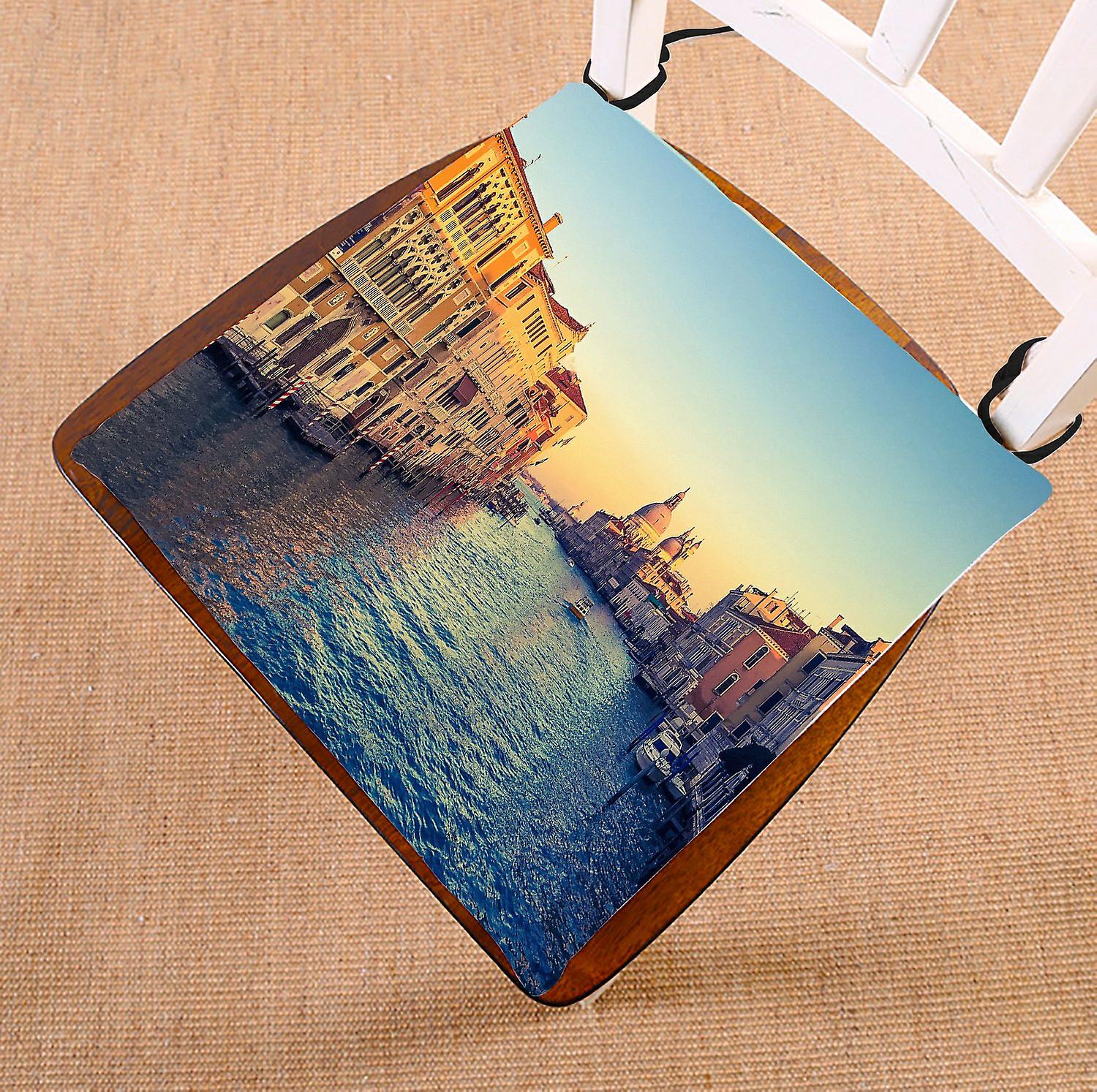 Beautiful Italy Cityscape Chair Pad， Grand Canal In Venice Italy Sunset Time Seat Cushion Chair Cushion Floor Cushion 50x50 Cm