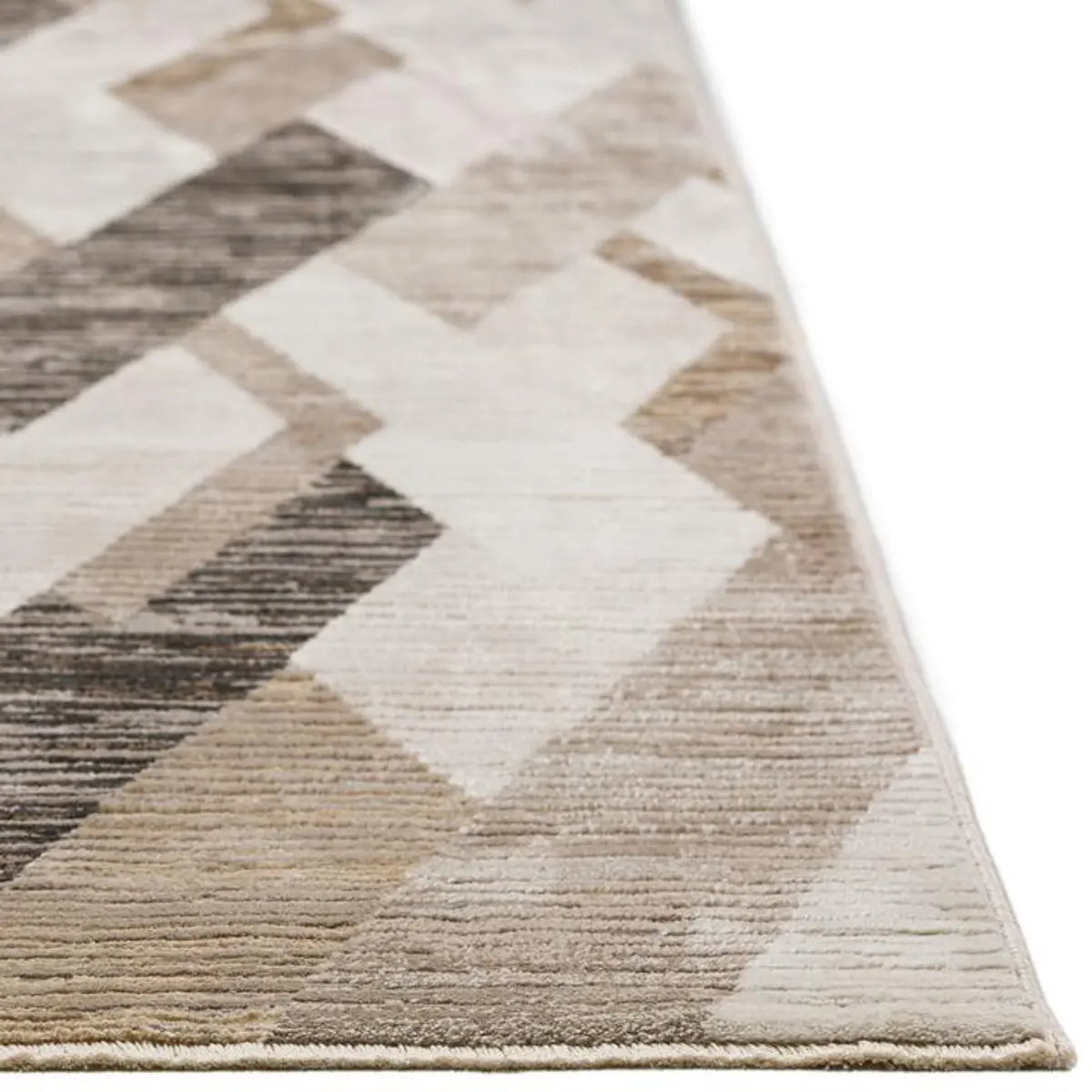 Denizi 5 x 8 Geometric Putty Area Rug