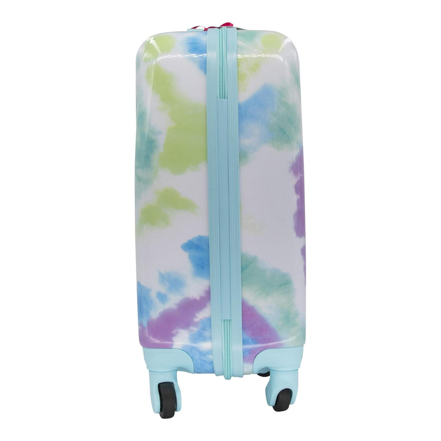 Justice Girls 22 Hard Shell Carry-On Luggage in a Blue Tie Dye Print