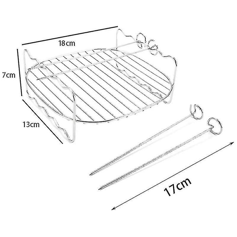 Air Fryer Double Layer Rack， Multi-purpose Air Fryer Rack， Metal Holder Air Fryer Accessories(7inch