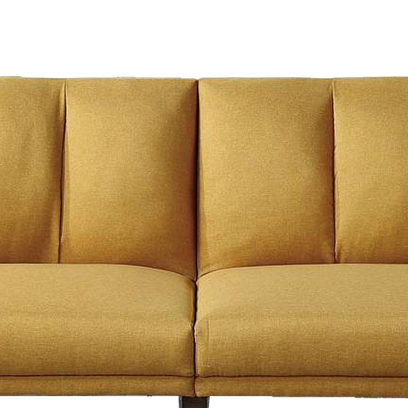 Adjustable Upholstered Sofa with Track Armrests and Angled Legs， Yellow