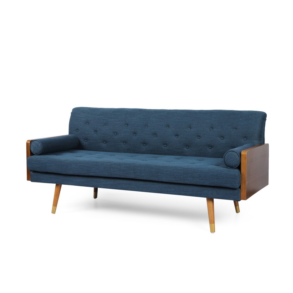 Jalon Mid century Modern Tufted Fabric Sofa by Christopher Knight Home