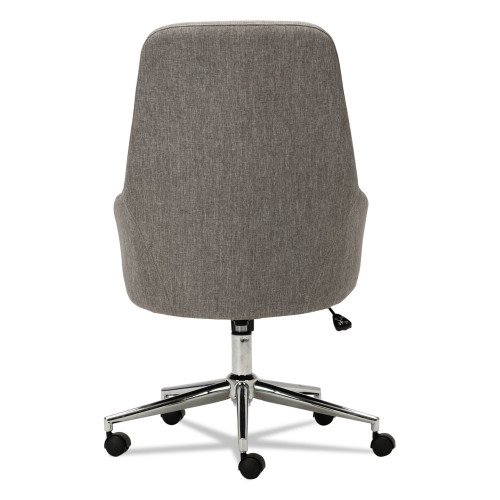 Alera Captain Series High-Back Chair， Supports Up to 275 lb， 17.1 to 20.1 Seat Height， Gray Tweed Seat/Back， Chrome Base (CS4151)