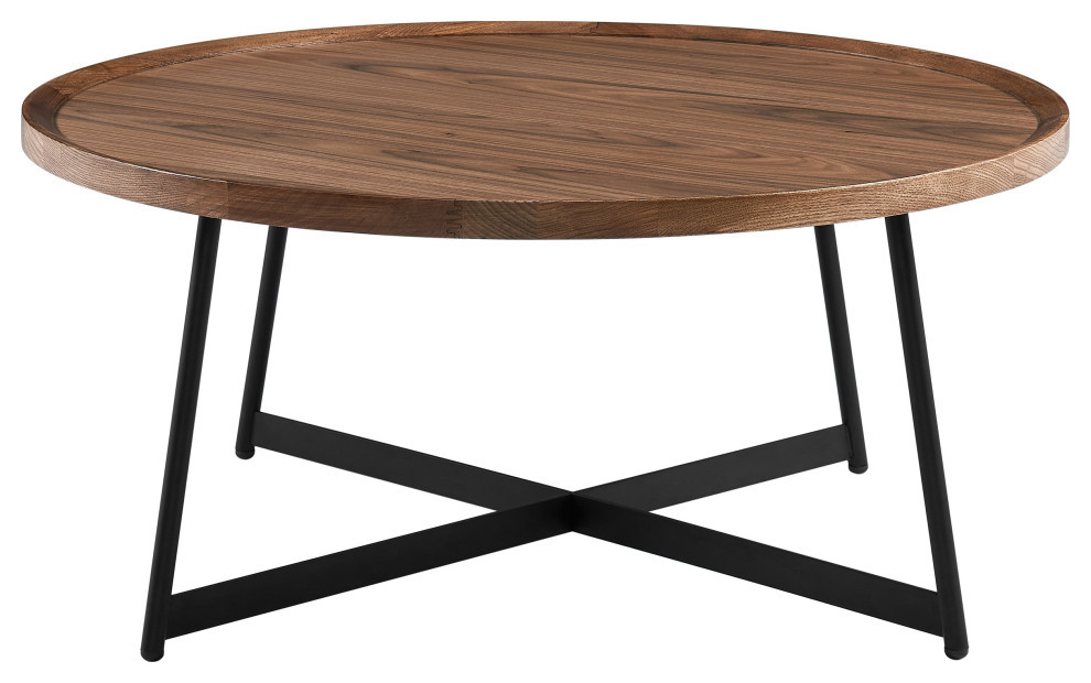 Niklaus 35 quotRound Coffee Table   Industrial   Coffee Tables   by Euro Style  Houzz