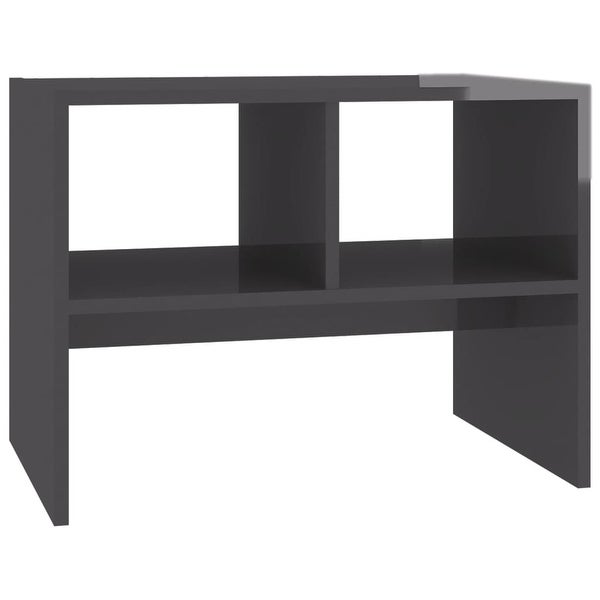 vidaXL Side Table High Gloss Gray 24