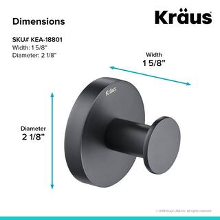 KRAUS Elie Bathroom Robe and Towel Hook in Matte Black KEA-18801MB