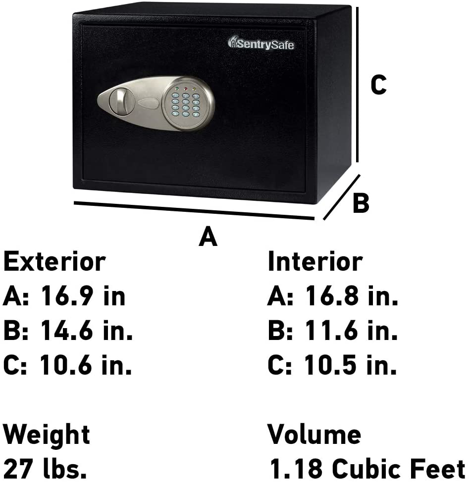 SentrySafe - Security Safe - 1.2 Cubic Feet (Extra Large)，  Black