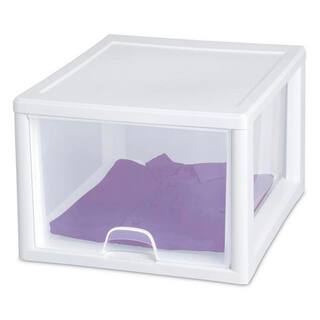 Sterilite 27-Qt. Plastic Storage Bin with One Drawer in Clear and White (8-Pack) 8 x 23108004