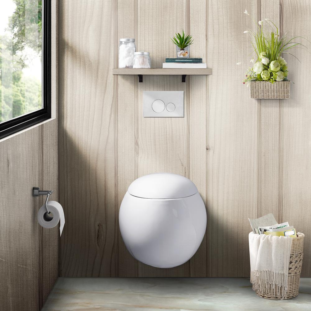 Swiss Madison 08128 GPF Plaisir Wall Hung Dual Flush Elongated Toilet Bowl in White