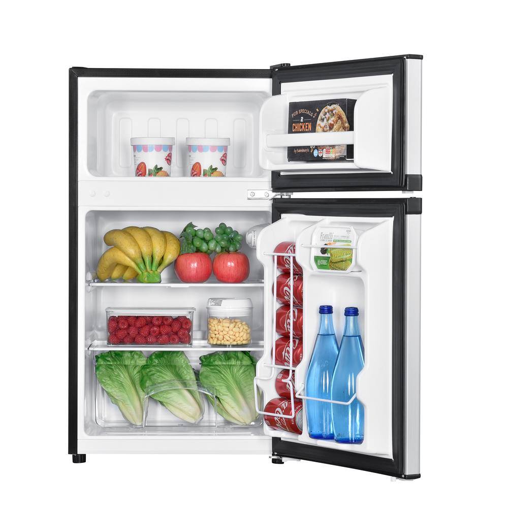 Impecca 3.1 cu. ft. Mini Fridge in Stainless Look with Freezer RC-2311SL