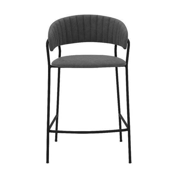 26 Inch Leatherette Seat Counter Height Barstool