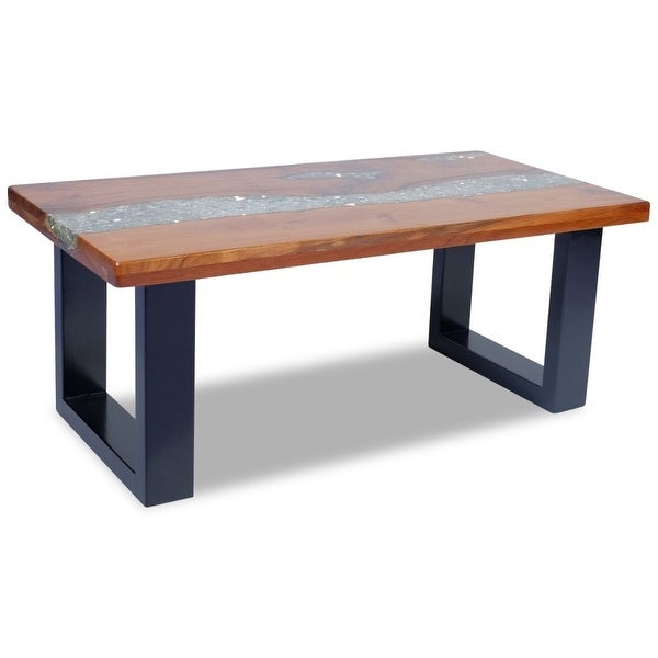 vidaXL Coffee Table Teak Resin 39.4