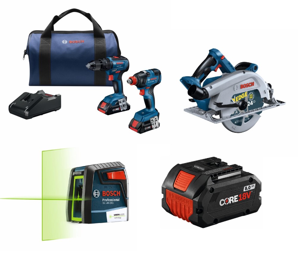 Bosch 4 Tool Combo Kit Interior Finishing Bundle GXL18V-233B25-INTFIN from Bosch