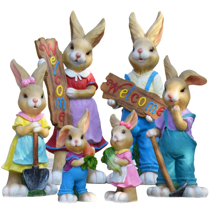 Factory Direct Sales Of Large Outdoor Garden Sculpture Cartoon Bunny Easter Garden Decoration Outdoor Ornaments