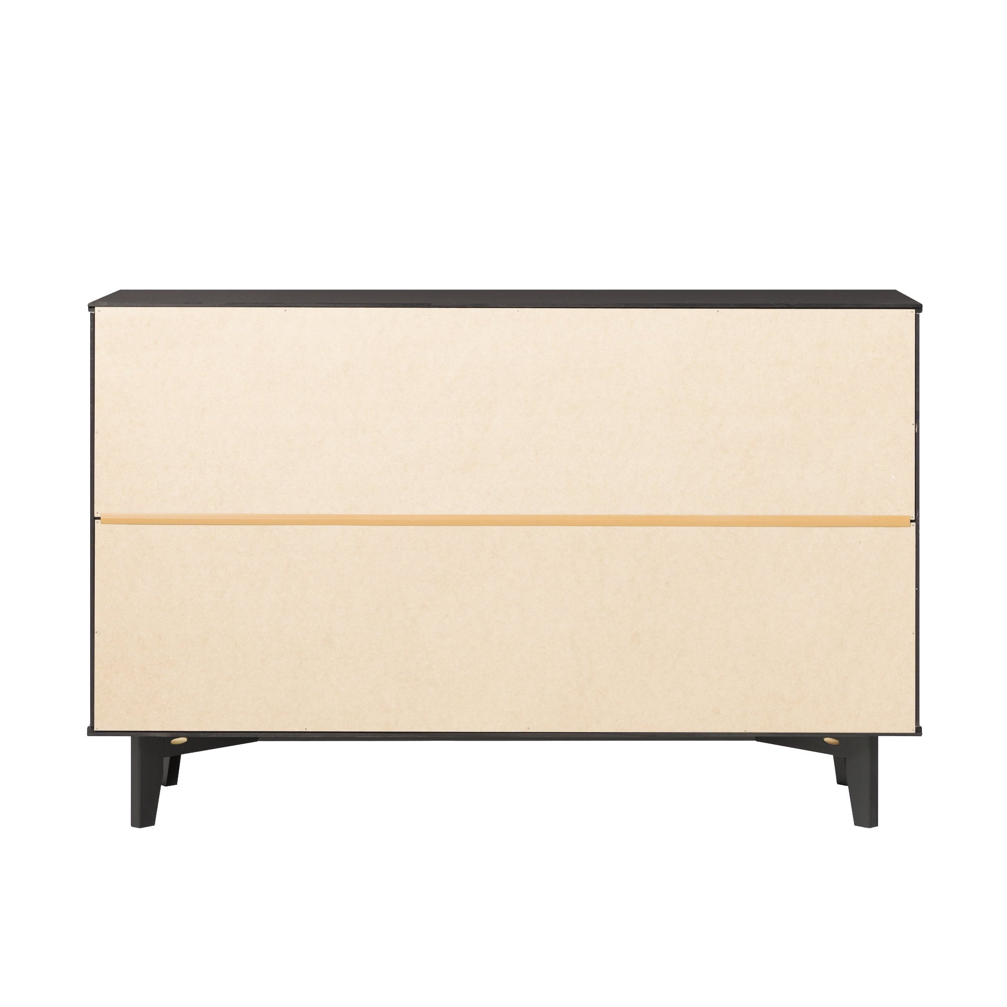 Manor Park 33” Mid-Century Modern Groove Handle 6-Drawer Wood Dresser, Black