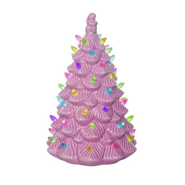 Transpac Dolomite 11 6 In Pink Easter Light Up Tree