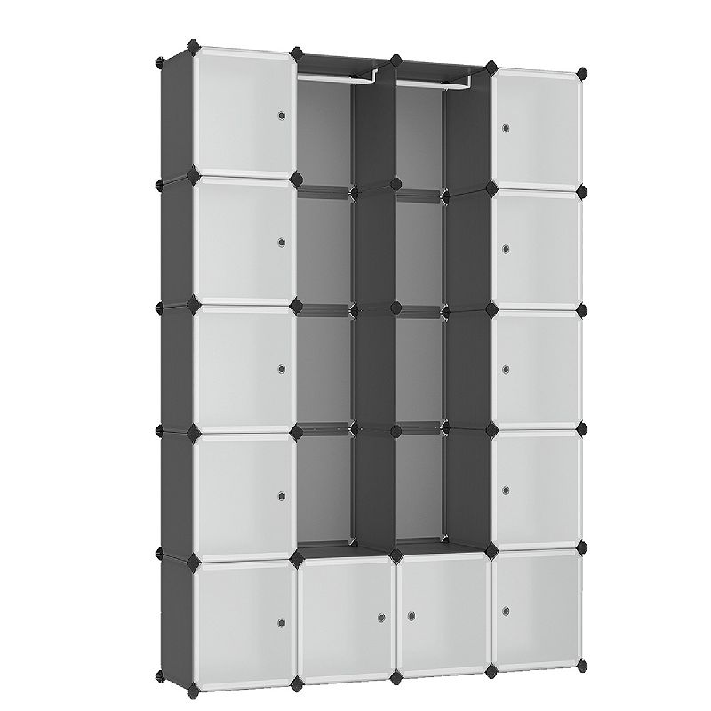 Cube Storage Organizer， Large Plastic Portable Closet Wardrobe， Interlocking Storage Unit