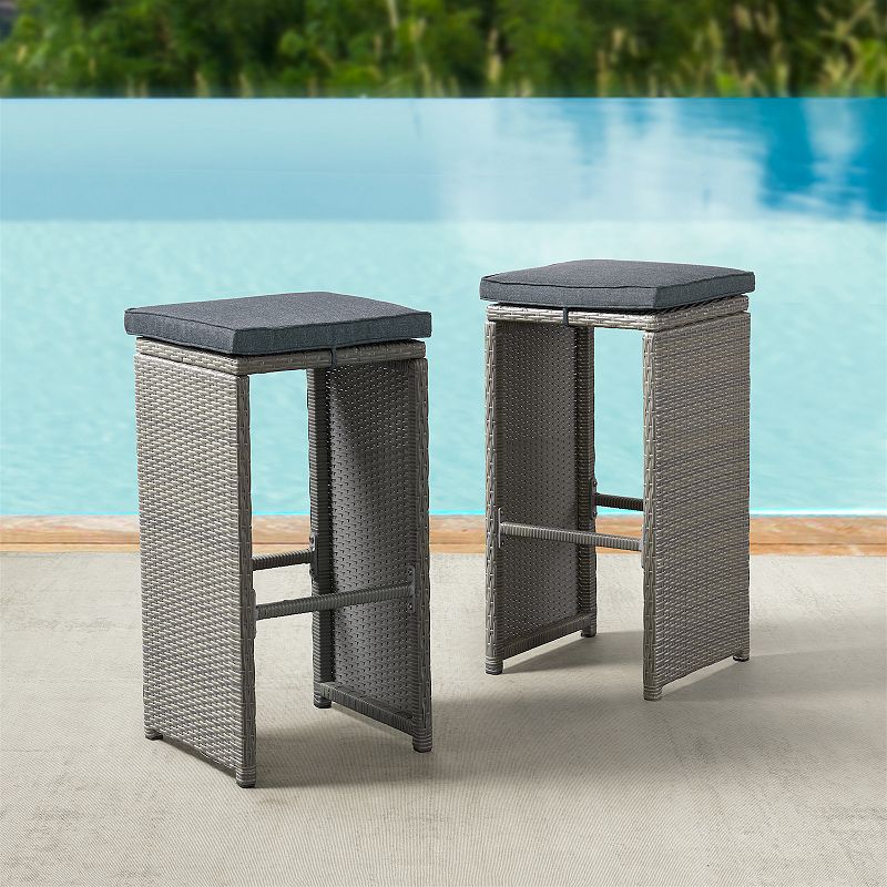 Alaterre Furniture All-Weather Wicker Bar Stool 6-piece Set