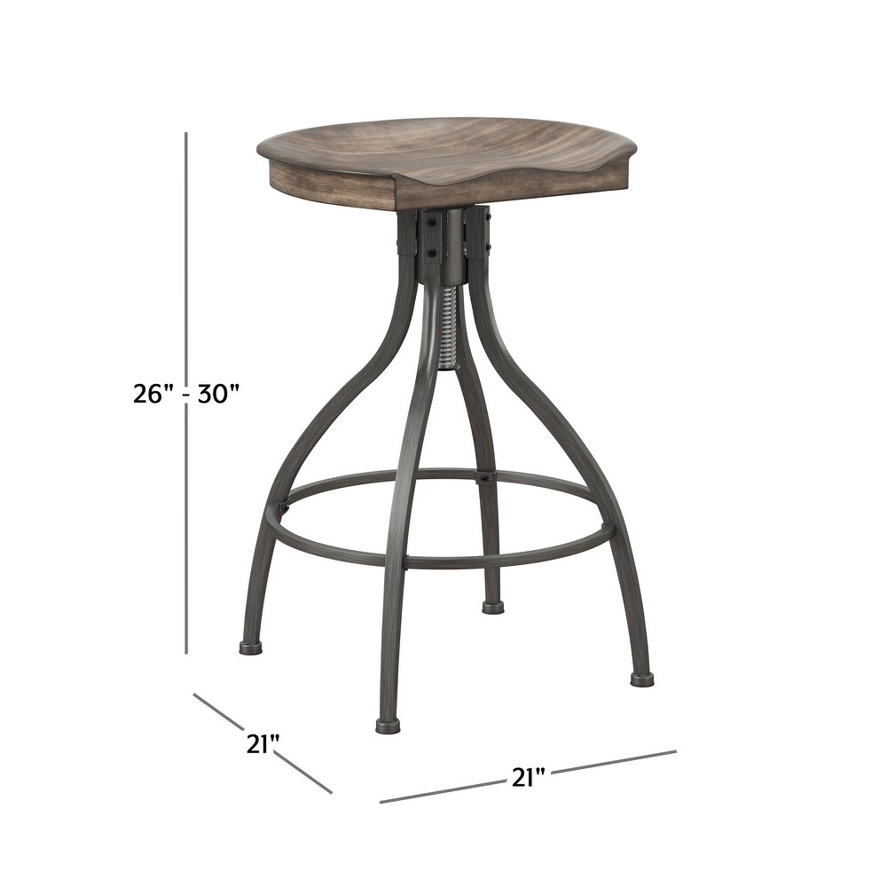 Hillsdale Worland Backless Metal Adjustable Height Swivel Stool