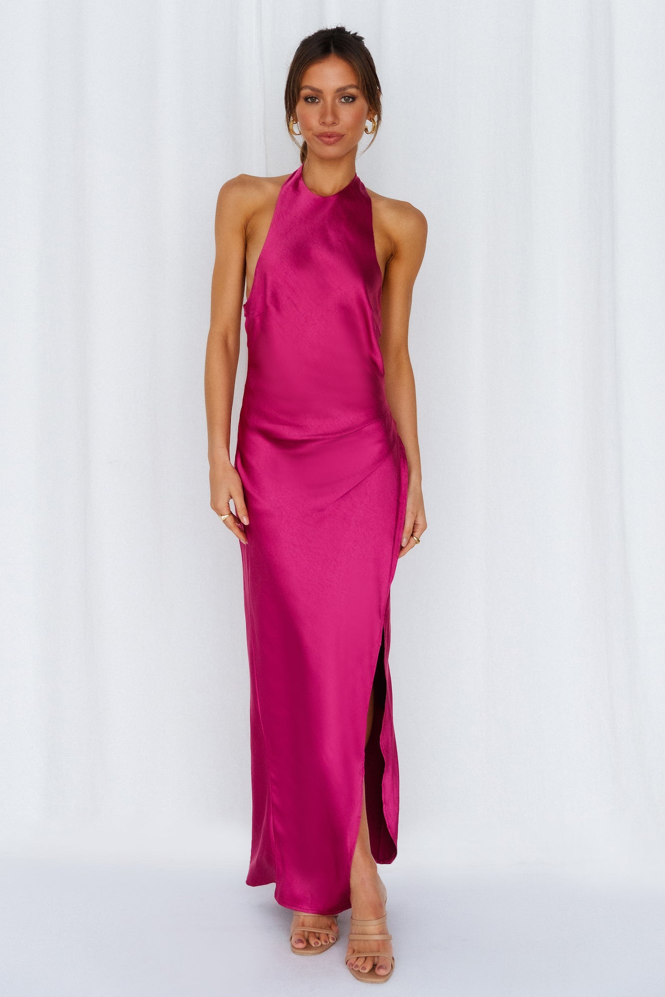 Light Minds Midi Dress Fuchsia