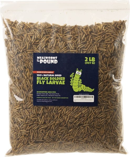 Mealworms By The Pound Black Soldier Fly Larvae Treat， 2-lb bag