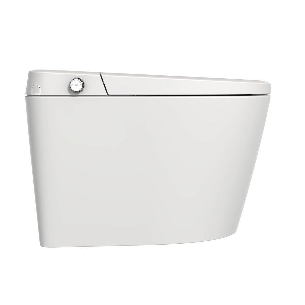 Xspracer Victoria Smart One-Piece 1.27 GPF Single Flush Round Automatic Flush with Foot Sensor Toilet in White Seat Included JH-SMT16789