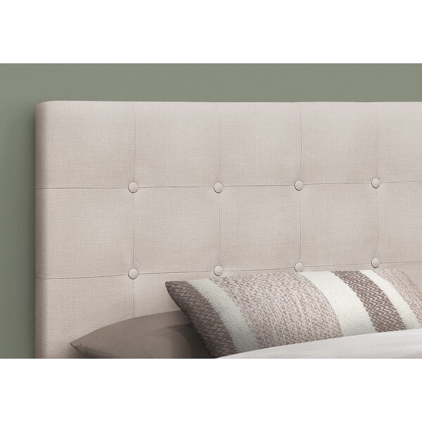 Bed， Headboard Only， Twin Size， Bedroom， Upholstered Linen Look， Transitional - - 31975179